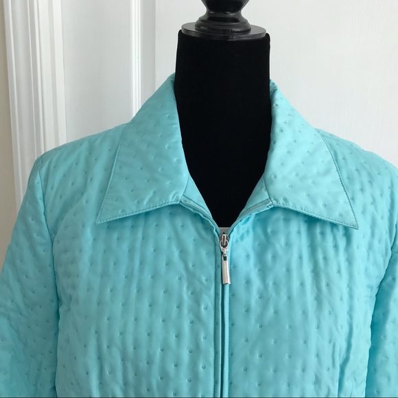 ✴️ Talbots Quilted Jacket Robins Egg Blue Sz14, NWOT - Picture 2 of 7